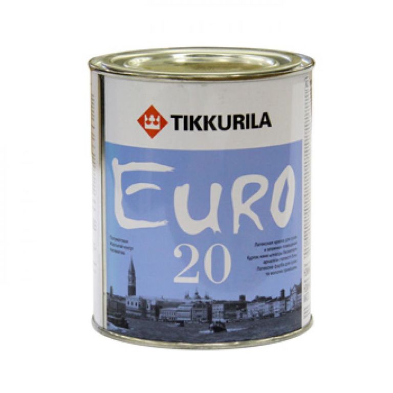 Краска для стен во влажных помещениях Tikkurila Euro Extra 20 A полуматовая 0,9 л