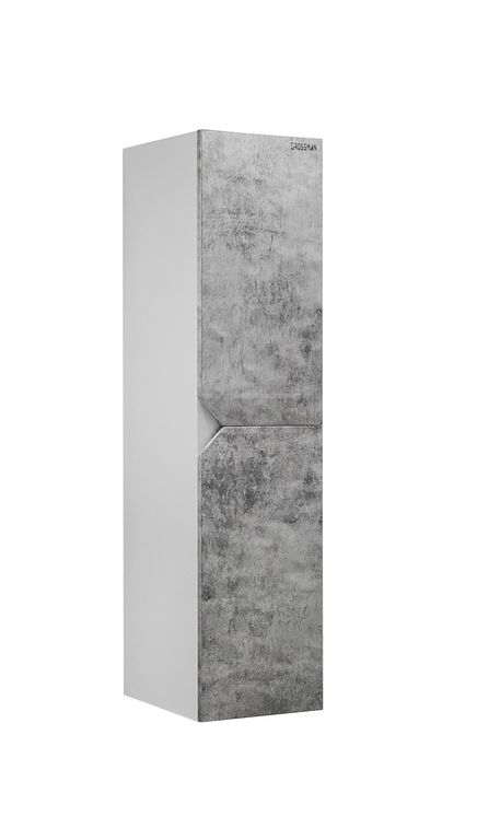 Пенал подвесной ИНЛАЙН-35 см универсальный белый/бетон GROSSMAN