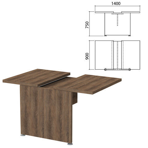 Модуль стола для переговоров "Приоритет", 1400х900х750 мм, гарбо (комплект)