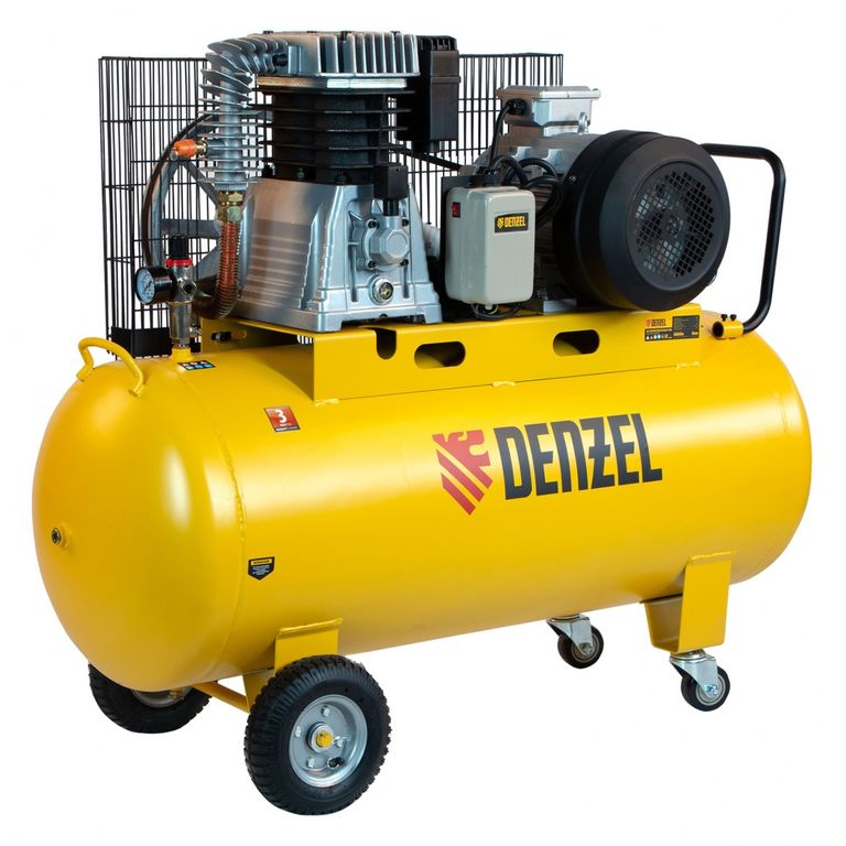 Компрессор воздушный, ременный привод BCI5500-T/200, 5.5 кВт, 200 литров, 850 л/мин Denzel 1