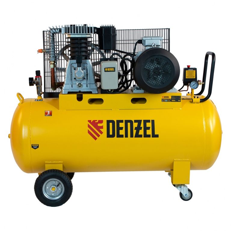 Компрессор воздушный, ременный привод BCI5500-T/200, 5.5 кВт, 200 литров, 850 л/мин Denzel 6