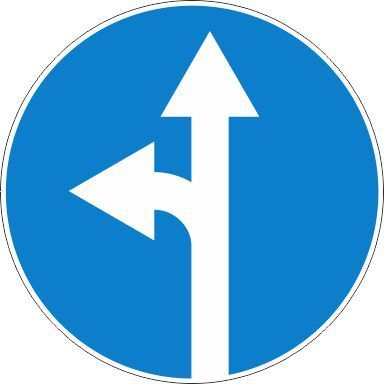 Дорожный знак 4.1.5 Движение прямо или налево