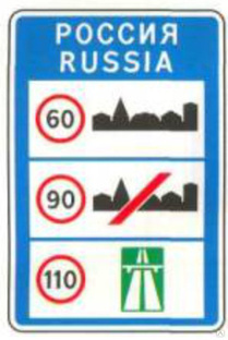 Дорожный знак 6.1 Общие ограничения максимальной скорости 2250х1500 мм 