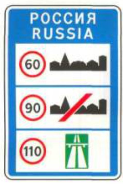 Дорожный знак 6.1 Общие ограничения максимальной скорости 2250х1500 мм