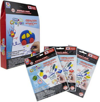 Набор тесто-мелков 1 Toy Clay Crayon ''Машинка'' (3 цвета по 30 гр) в коробке 13 9x19x3 см Т19008