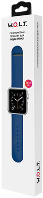 Силиконовый браслет W.O.L.T. для Apple Watch 42 мм синий