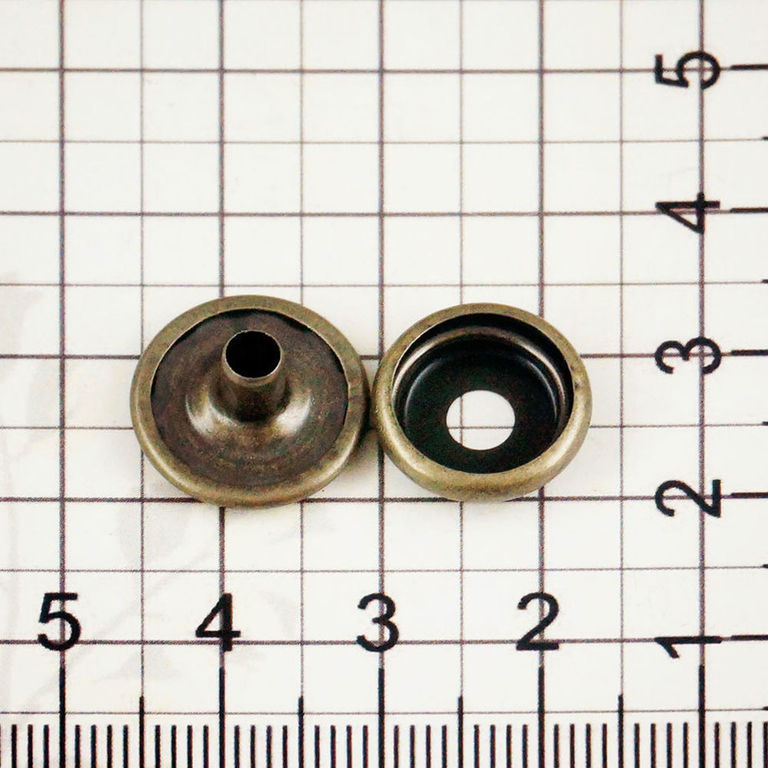 Кнопка кольцевая 12 мм, антик, нержавейка