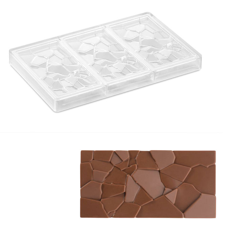 Форма для шоколадных плиток ОСКОЛКИ (h 10 мм, 275 мм, 175 мм) шт. Pavoni