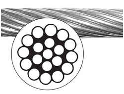 Трос стальной DIN 3053 A4 для растяжки плетение 1x19, D=14 мм L=1000 м Общестроительный