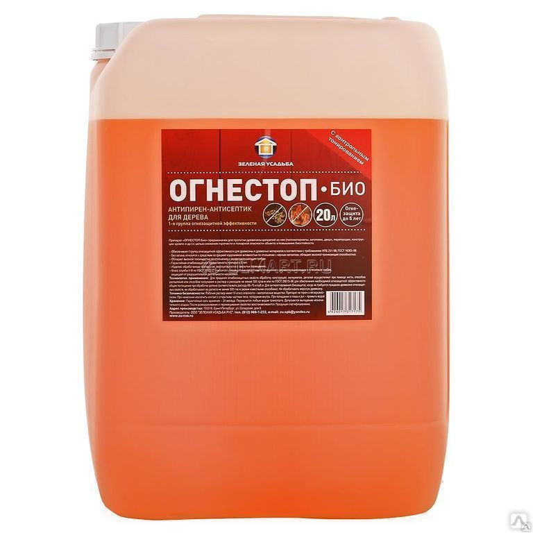 Огнебиозащитный состав ОгнеБиоПроф ЭКОДОМ 23 кг Защита древесины красный