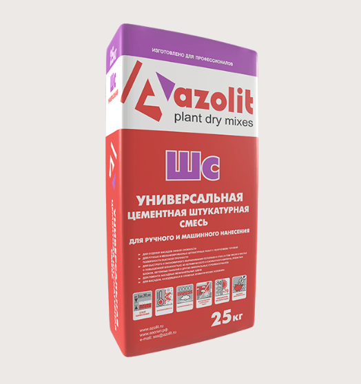 Штукатурная смесь Азолит-ШС универсальная цементная 25кг