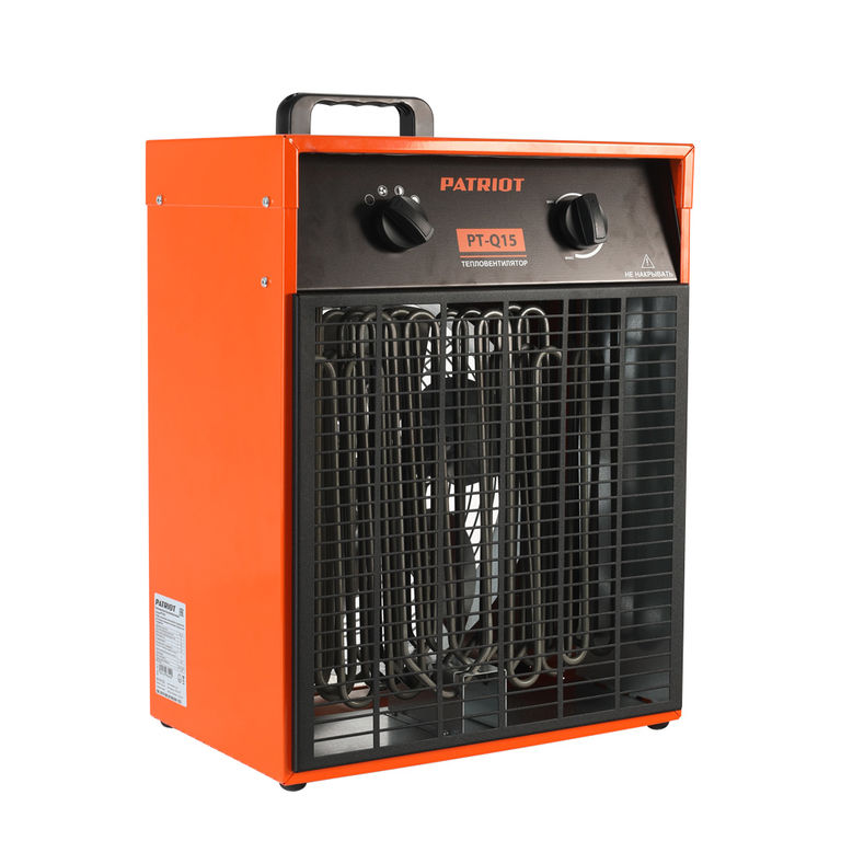 Тепловентилятор электрический PATRIOT PT-Q 15, 400В, терморегулятор, нерж.ТЭН, кабель питания с евровилкой 1