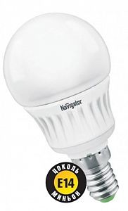 Лампа Navigator светодиодная G45 5Вт/Е14 теплый 94265
