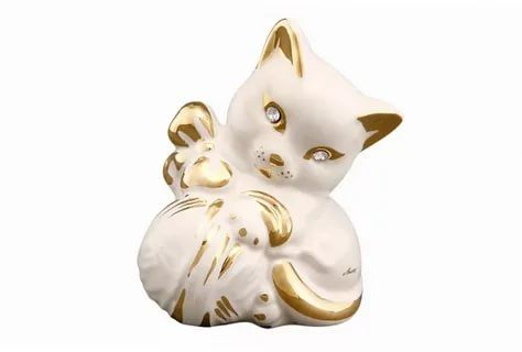 Сувенир ХК керамический "Кошка с мячиком", h-5см, арт.В2336