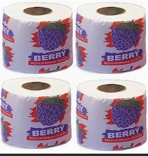 Туалетная бумага "Berry" однослойная на втулке, белая, цд0002