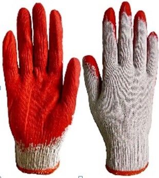 Перчатки х/б облитые резиной, красные