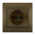 Розетка Deriy РС 702-3131-124 светло-коричневая металлик, со шторками #2