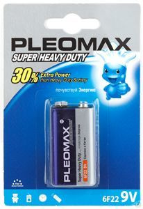 Батарейка Pleomax 6F22-1BL, крона 