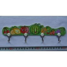 Крючки для полотенец FL-884А 4кр на планке, на липе, фрукты, пл (175-1)