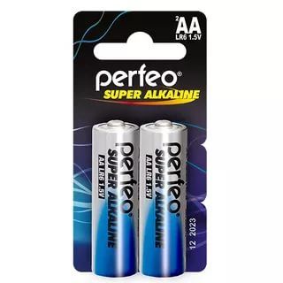 Батарейка Perfeo Super Alkaline R06, BL-2, цена за 2шт