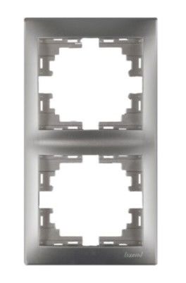Рамка Lezard Mira 2-ая вертикальная металл серый 701-1000-152