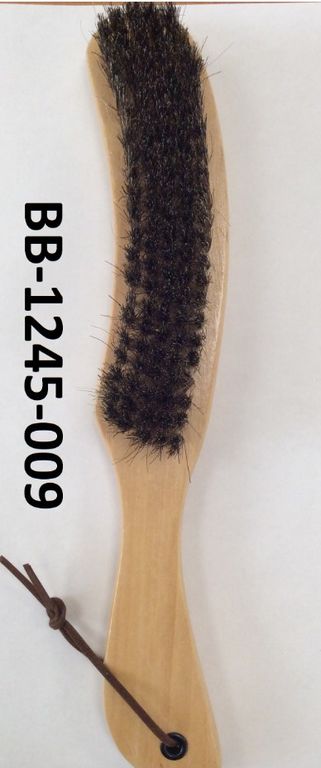 Щетка для обуви натуральный ворс, с ручкой 27см