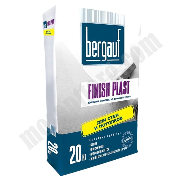 Шпаклевка финишная полимерная Bergauf Finish Plast, 20 кг С-000072464