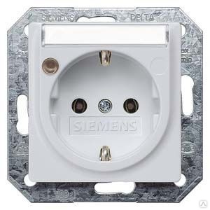 I-system schuko socket outlet w. increased touch protection w. labeling field and status display titanium white, 55mm x 