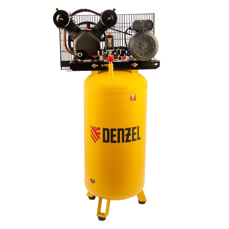 Компрессор воздушный BCV2200/100V, ременный привод, 2.3 кВт, 100 литров, 440 л/мин Denzel 1