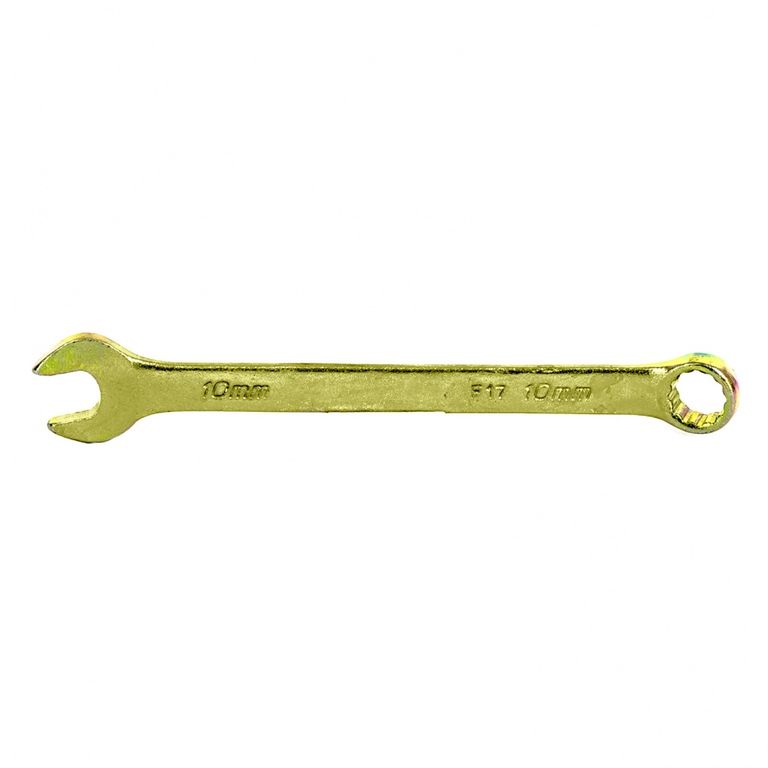 Ключ комбинированный 10 мм, желтый цинк Сибртех