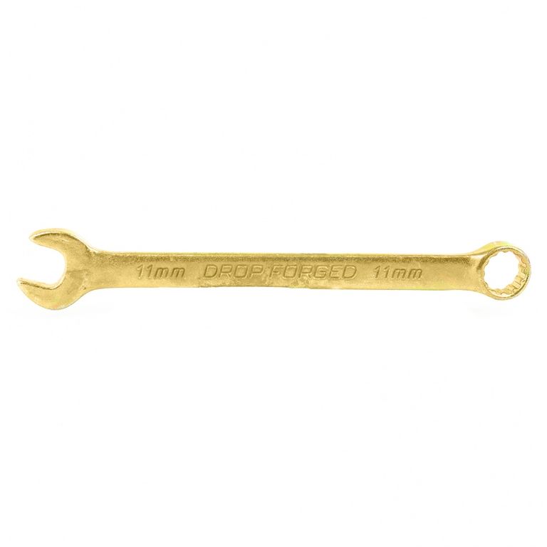 Ключ комбинированный 11 мм, желтый цинк Сибртех