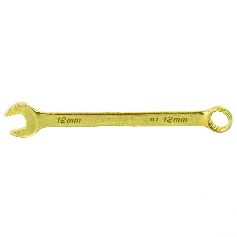 Ключ комбинированный 12 мм, желтый цинк Сибртех
