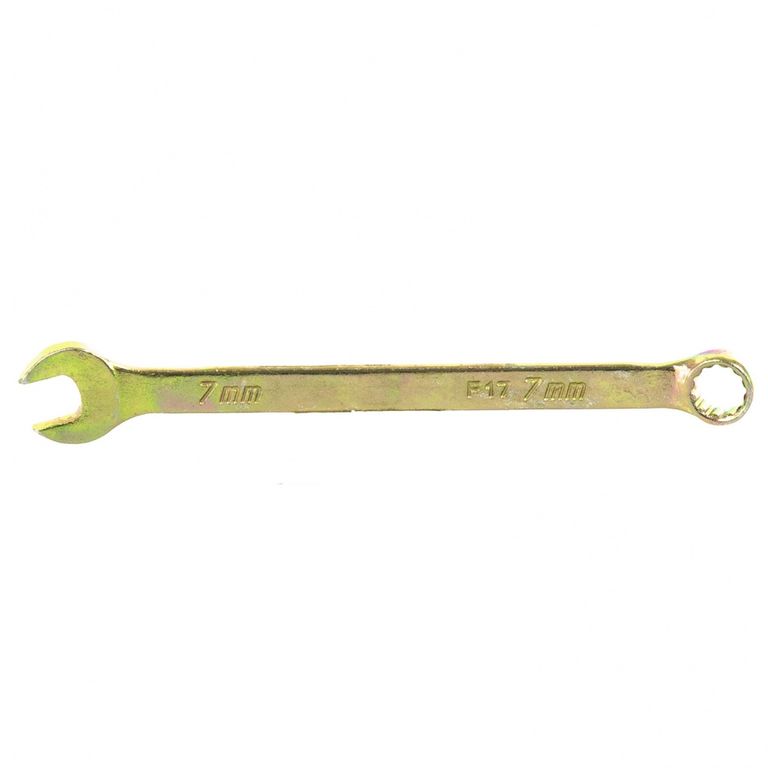 Ключ комбинированный 7 мм, желтый цинк Сибртех