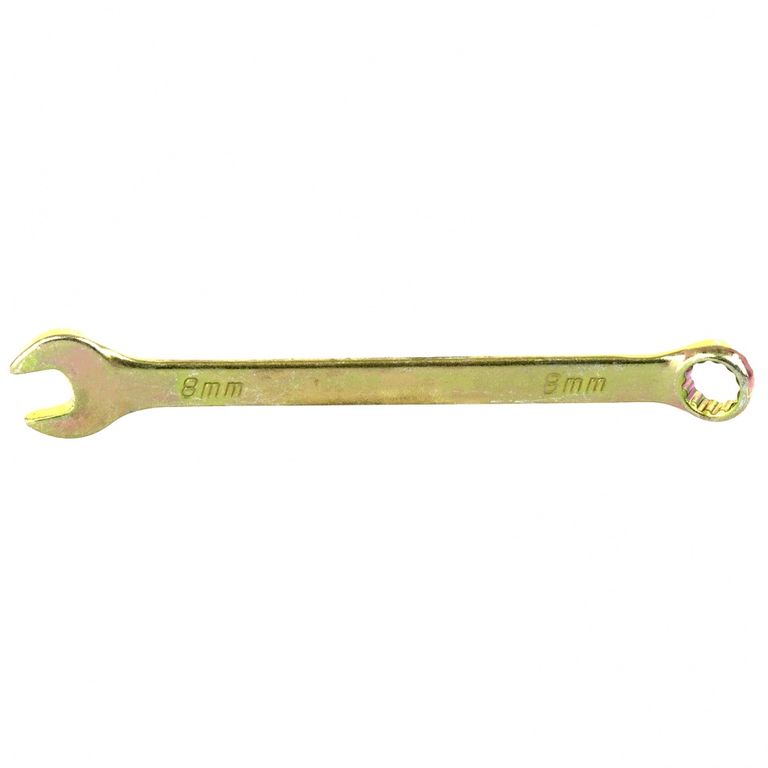 Ключ комбинированный 8 мм, желтый цинк Сибртех