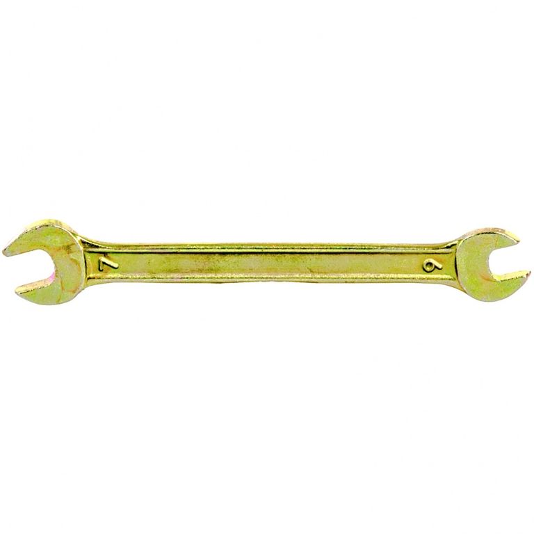 Ключ рожковый 6 х 7 мм, желтый цинк Сибртех