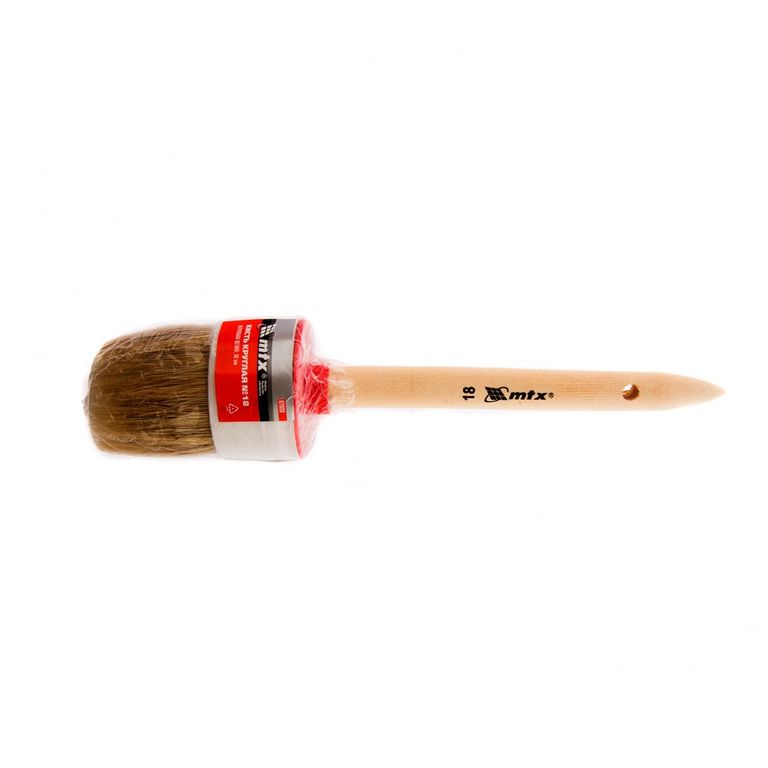 Кисть круглая №18 (60 мм), натуральная щетина, деревянная ручка MTX 3