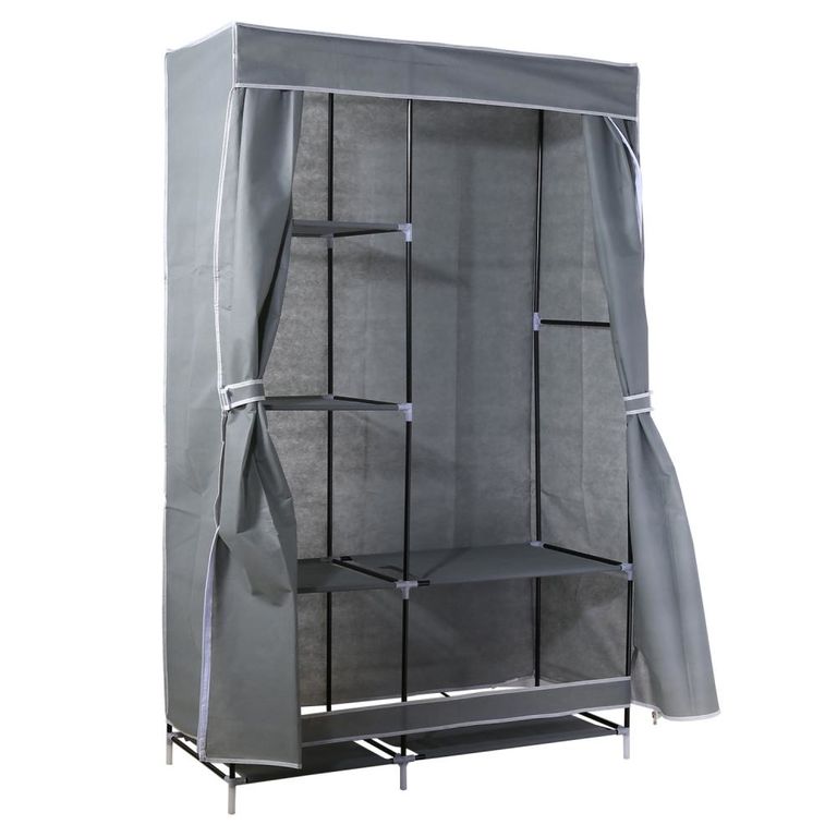 Универсальный тканевый шкаф для хранения вещей DEKO DKCL05, размер XL, 170х105х45 см, серый 041-0016