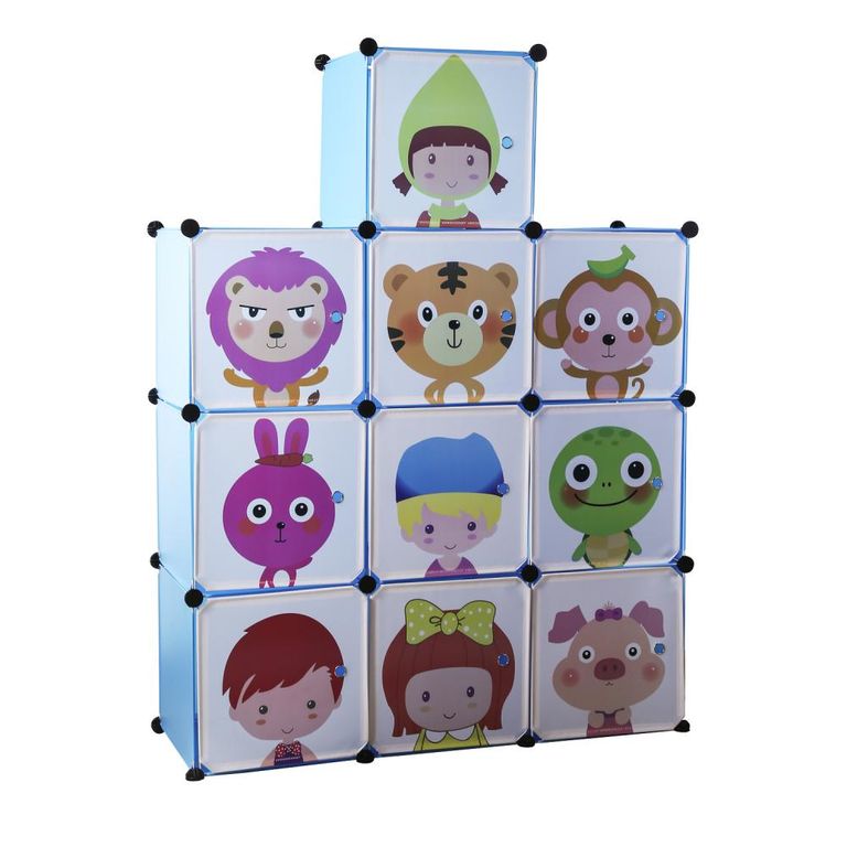 Универсальный детский модульный шкаф для хранения вещей DEKO DKCL09, размер XL, 10 модулей, размер модуля: 35х35х35 см 0