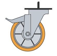 Комплект из 4 колес (2 с тормозами) для тестомесильных машин с загрузкой от 10 до 40 кг