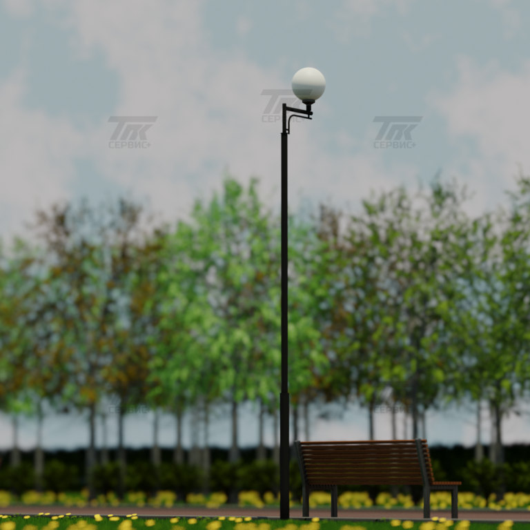 Кронштейн для светильников парковый однорожковый К-6 2