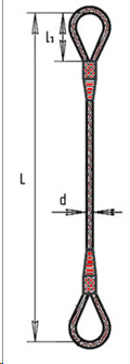 Строп канатный петлевой УСК1 (СКП1) г/п 0,8 т 2 м 8,6 мм ГОСТ 7669