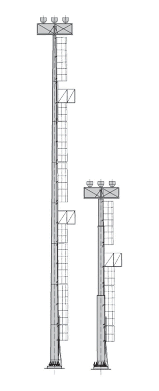 Мачта с опускающейся короной высотой 20 метров МГФ20-М500-VI-6-ц 2