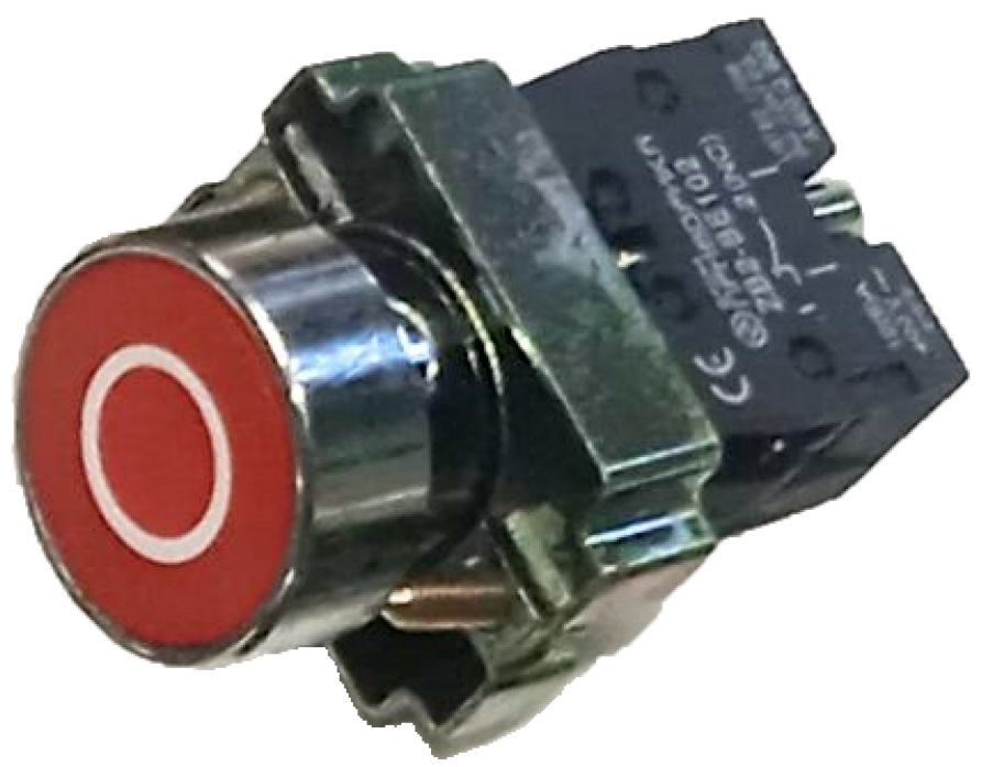 LAY5-BA4322 - кнопка Н.З. с красным толкателем и пиктограммой "0"