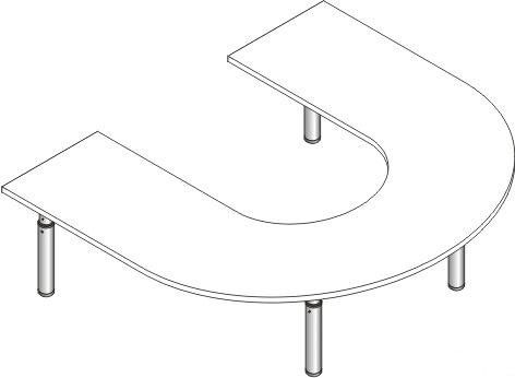 Стол фигурный регулируемый по высоте арт. СДРф-15 (1500х1500х340-580 мм)