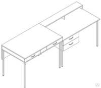 Стол демонстрационный физический 2400х750х900 мм
