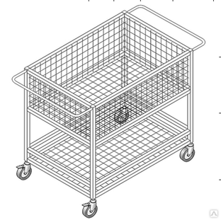 Тележка для развоза пищи 2 полки