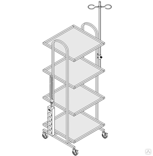 Тележка с полками медицинская