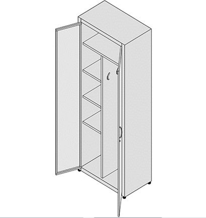 Шкаф для хозяйственного инвентаря для детских садов