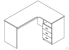 Стол угловой со встроенной тумбой