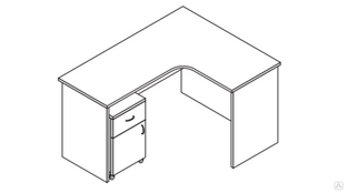 Стол угловой с выкатной тумбой